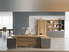 ウォールナットカラー モダンマネージャー オフィス デスク 商用家具