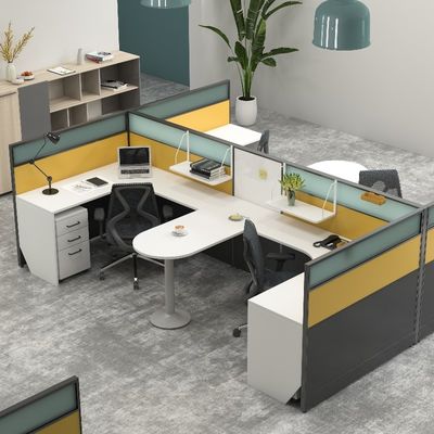 購入 現代の4人用オフィス家具 スタッフ エグゼクティブ ワークステーション テーブル メタル 脚 サポート カスタマイズ online manufacture