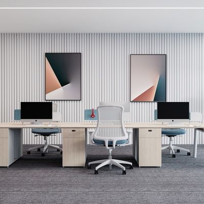 購入 パーソナライゼーションサポート 商業用オフィス家具 2人または4人用 スタッフ用 画面隔離とファイルキャビネットのテーブル online manufacture