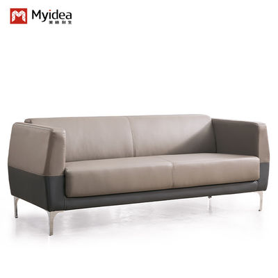 Modern Hot Selling Office Furniture Sofa, Stainless Steel Foot Leather Business Reception Sofa, Office Sofa Set
