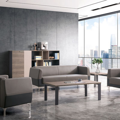 Modern Hot Selling Office Furniture Sofa, Stainless Steel Foot Leather Business Reception Sofa, Office Sofa Set