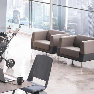 Modern Hot Selling Office Furniture Sofa, Stainless Steel Foot Leather Business Reception Sofa, Office Sofa Set