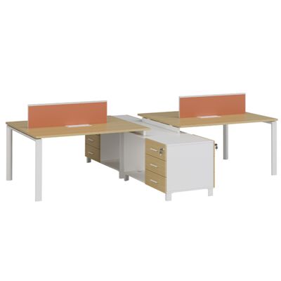 Staff office desk and chair set, employee workstation table and booth, financial office, four-person screen desk and chair