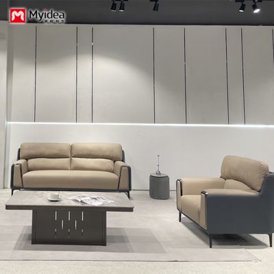 Modern Living Room Fashion Design Leather Sofa Set Luxury Solid Wood Frame Living Room Furniture Office Sofa