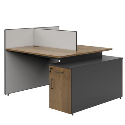 Staff Desk Facing Two Or More People With Screen, Staff Computer Desk