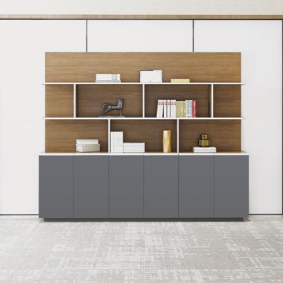 Office Back Cabinet Combination Multi Functional Light Industry Wind Wrapped Edge Design Book Display Independent Office Back Cabinet
