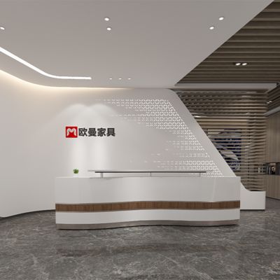 購入 湾曲した焼き付け塗装のフロントデスク、会社のバーカウンター、美容病院、歯科医院、円形のレジカウンター、シンプルでモダンな受付デスク online manufacture