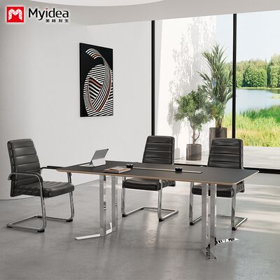 customization High-end fashion conference table: FENIX fingerprint-free fireproof board, steel frame design, plenty of skin touch