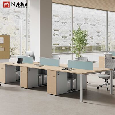 Two Staff Members Facing Each Other, Four Drawer Office Desk, Bright Color Screen, Office Furniture Desk wholesale