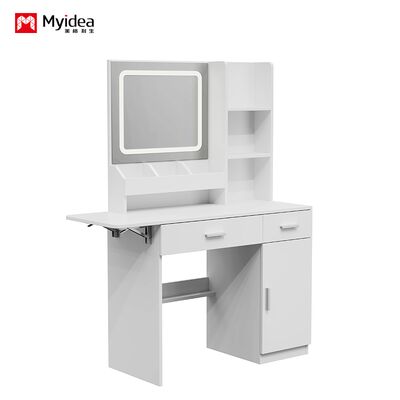 ミラー付きのシンプルなカスタマイズ、スツール、ドレッシングテーブル、寝室、キャビネット付き化粧品、収納テーブル、小型家庭用、化粧台